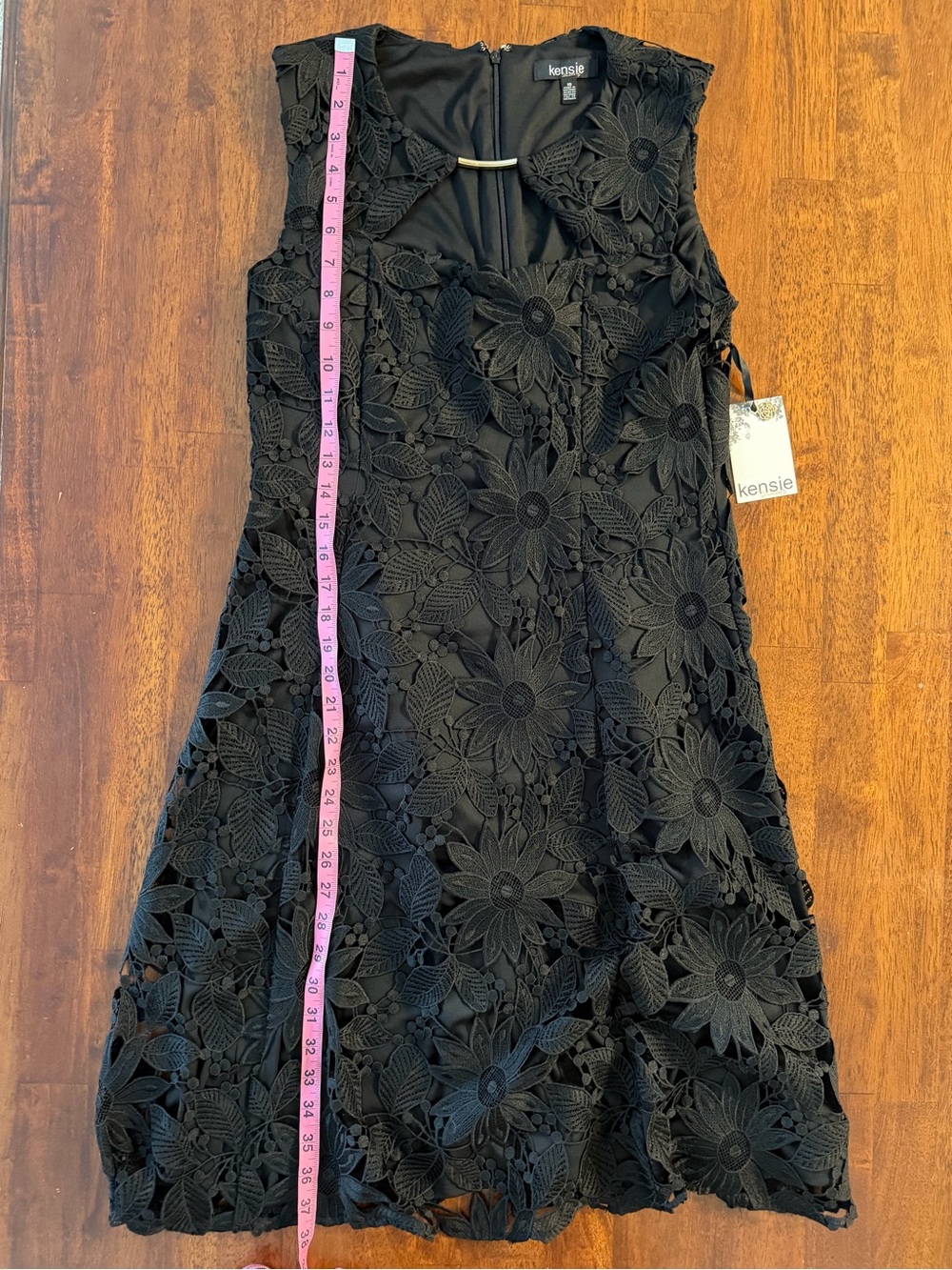 NWT Kensie Black Floral Lace Sleeveless Cocktail Dress Elegant Party Dress Sz 10 - Picture 5 of 5